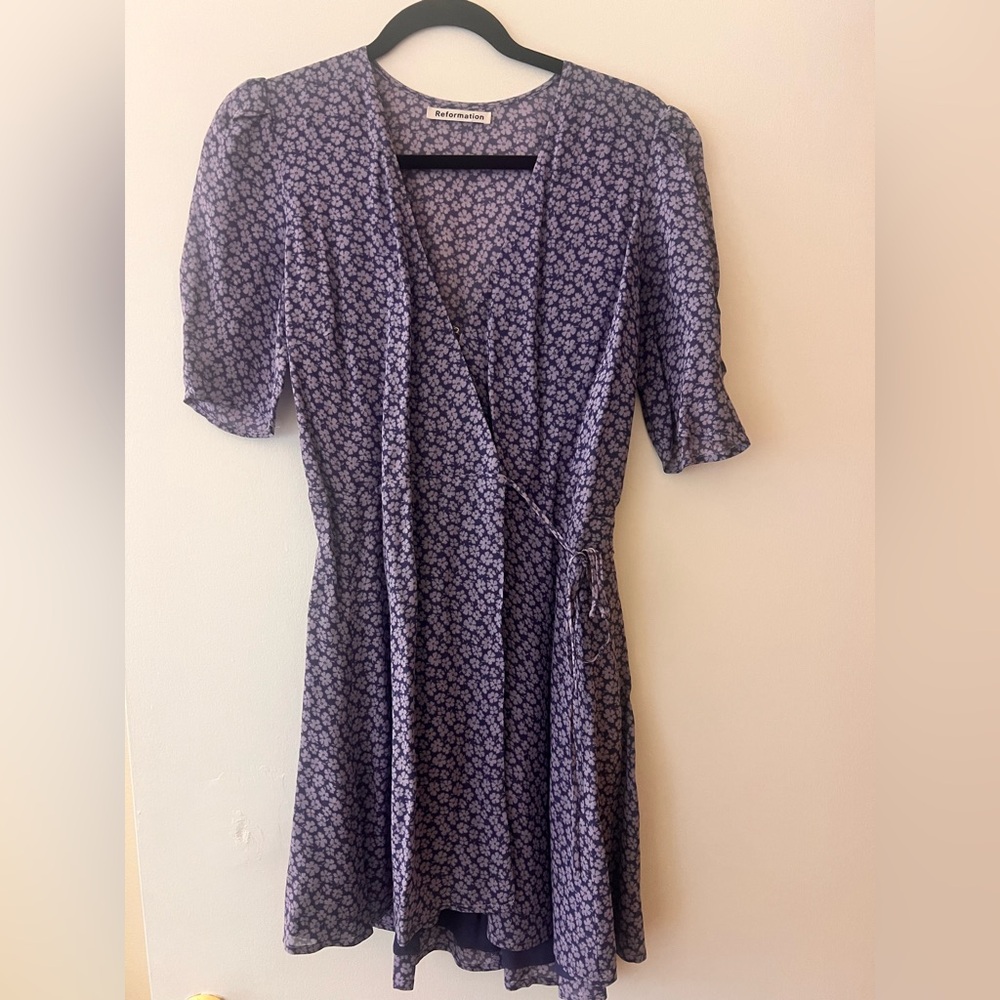 Reformation Purple Floral Midi Dress